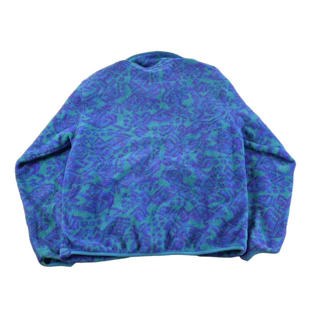Vintage 1990s L.L. Bean All Over Print Full Zip Fleece Sweater Women's M from propervintagecanada