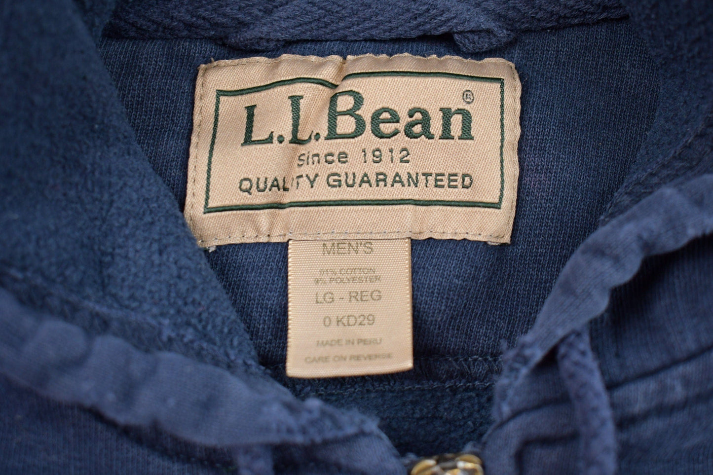 Vintage 1990s L.L. Bean Blank Zip Up Hoodie Men's MMen's Medium from propervintagecanada