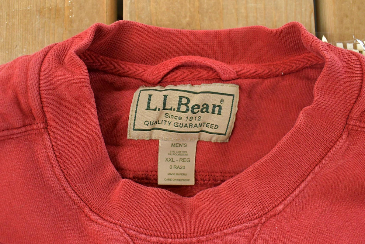 Vintage 1990s L.L. Bean Embroidered Spellout Crewneck Sweatshirt Men's 2XL from propervintagecanada