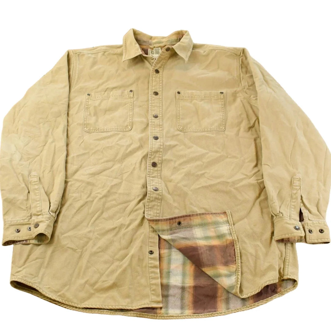 Vintage 1990s L.L. Bean Plaid Lined Button Up Shirt Men's XL Tall from propervintagecanada