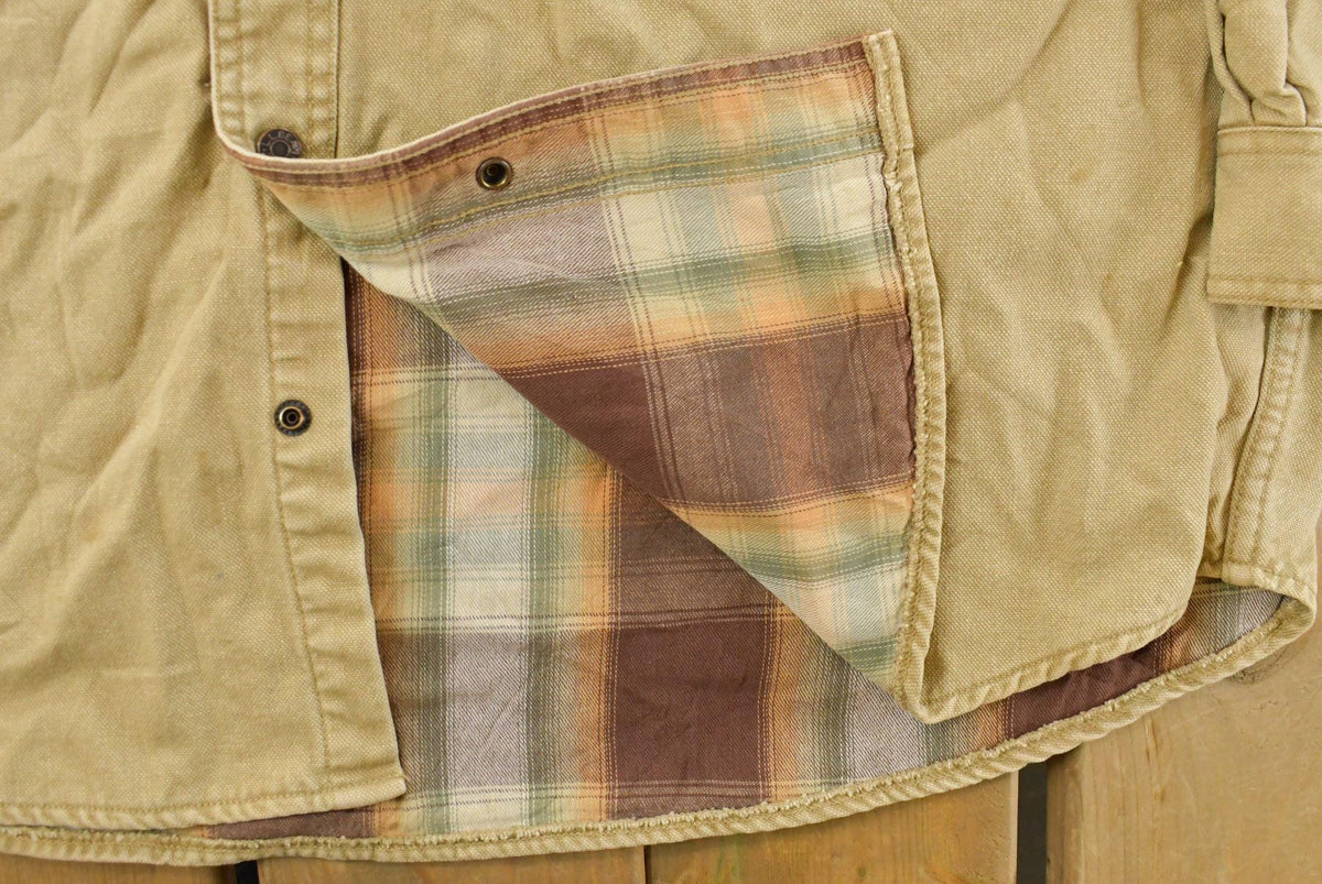 Vintage 1990s L.L. Bean Plaid Lined Button Up Shirt Men's XL Tall from propervintagecanada