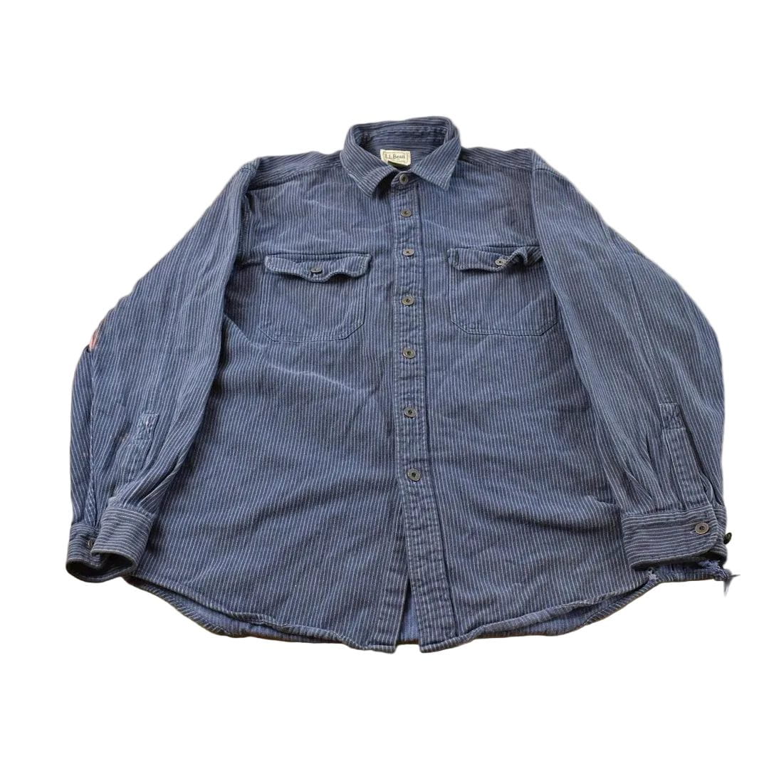 Vintage 1990s L.L. Bean Striped Button Up Shirt Men's M from propervintagecanada