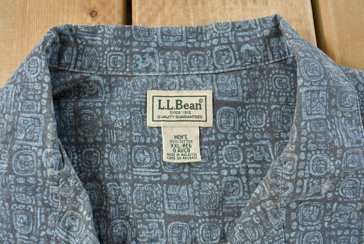 Vintage 1990s L.L. Bean Surf All Over Print Button Up Shirt Men's 2XL from propervintagecanada