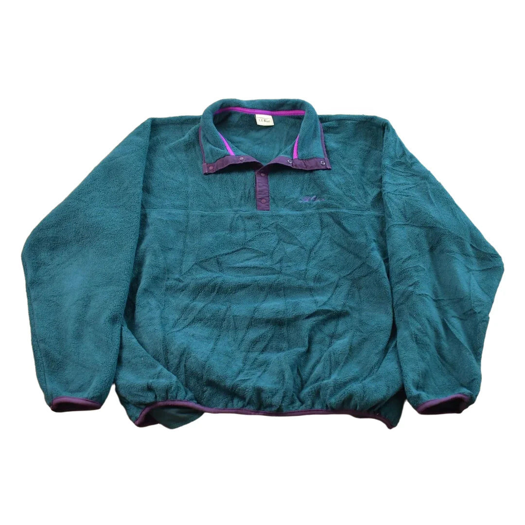 Vintage 1990s L.L. Bean T-Snap Fleece Sweater Jacket Men's L from propervintagecanada