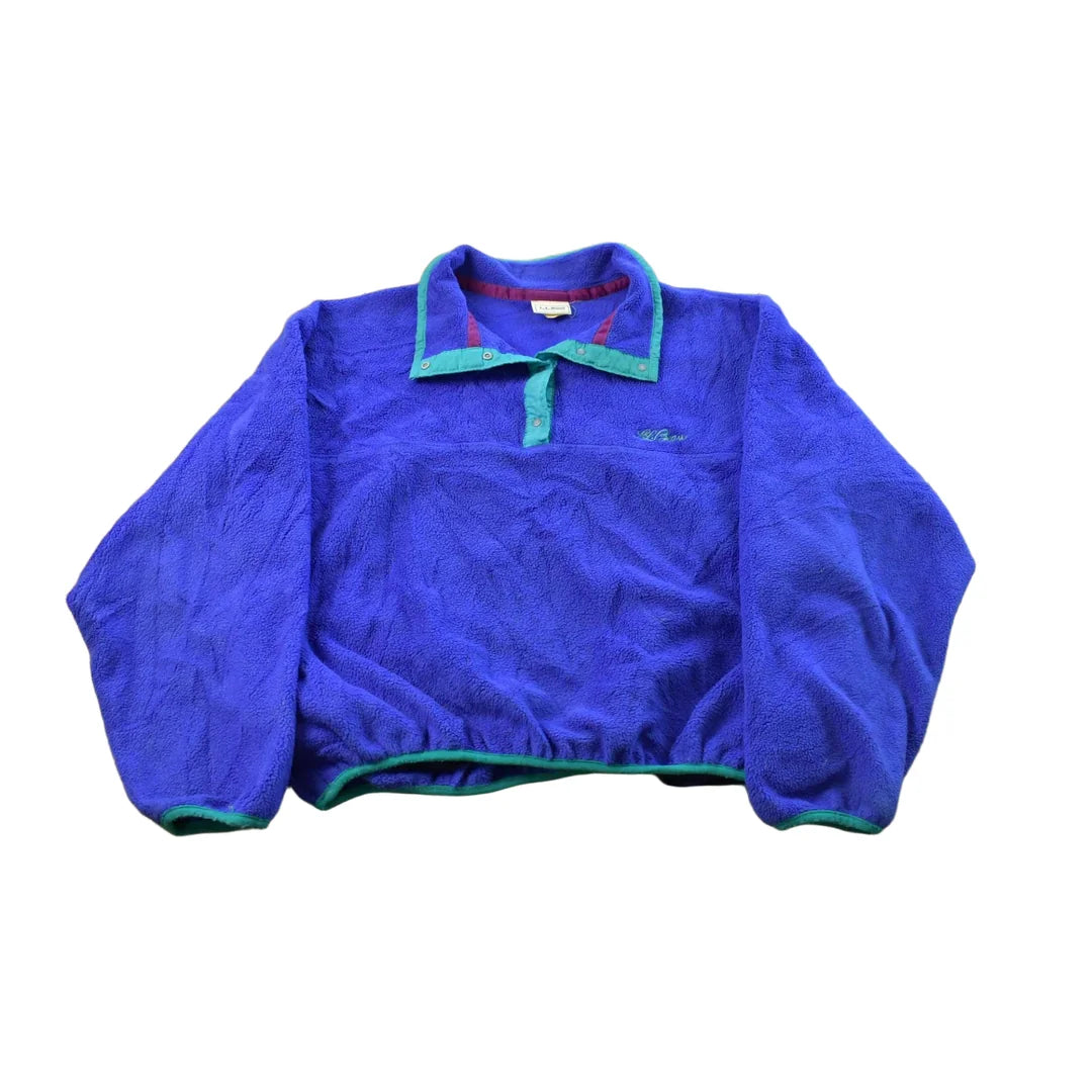 Vintage 1990s L.L. Bean T-Snap Fleece Sweater Jacket Women's L from propervintagecanada
