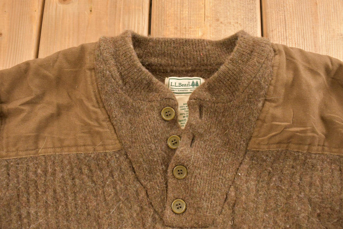 Vintage 1990s L.L. Bean Wool Knit Henley Sweater Women's S from propervintagecanada