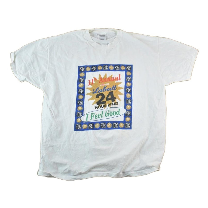Vintage 1990s Labatt 24 Hr Relay Souvenir Single Stitch Graphic Print T-Shirt Men's XL from propervintagecanada