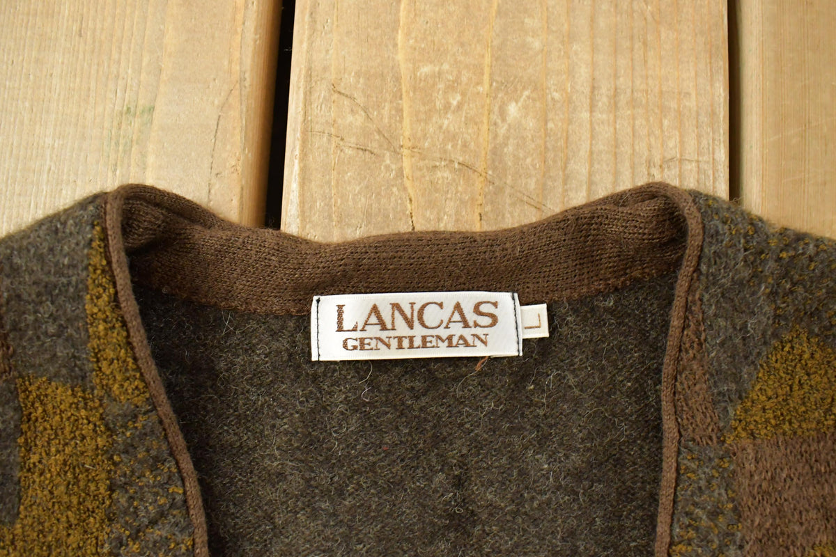 Vintage 1990s Lacas Gentleman Aztec Pattern Vest Men's Large from propervintagecanada