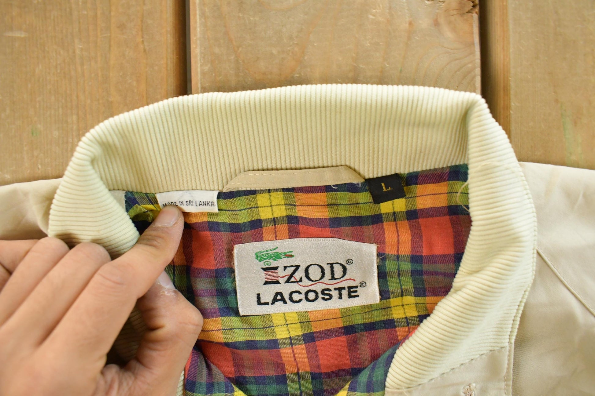Vintage 1990s Lacoste Izod Full Zip Windbreaker Jacket Men's Large from propervintagecanada