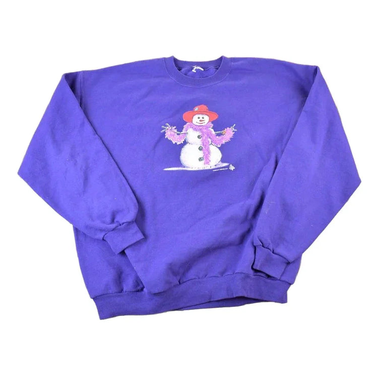 Vintage 1990s Lady Snowman Outdoorsman Crewneck Sweatshirt Men's XL from propervintagecanada