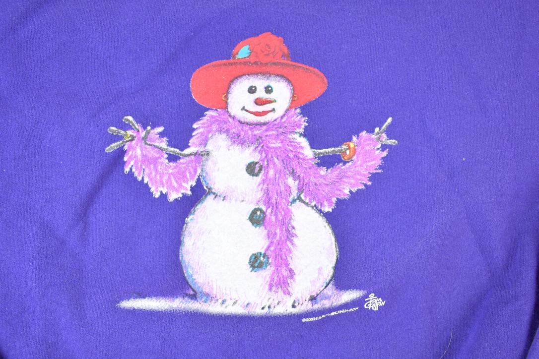 Vintage 1990s Lady Snowman Outdoorsman Crewneck Sweatshirt Men's XL from propervintagecanada