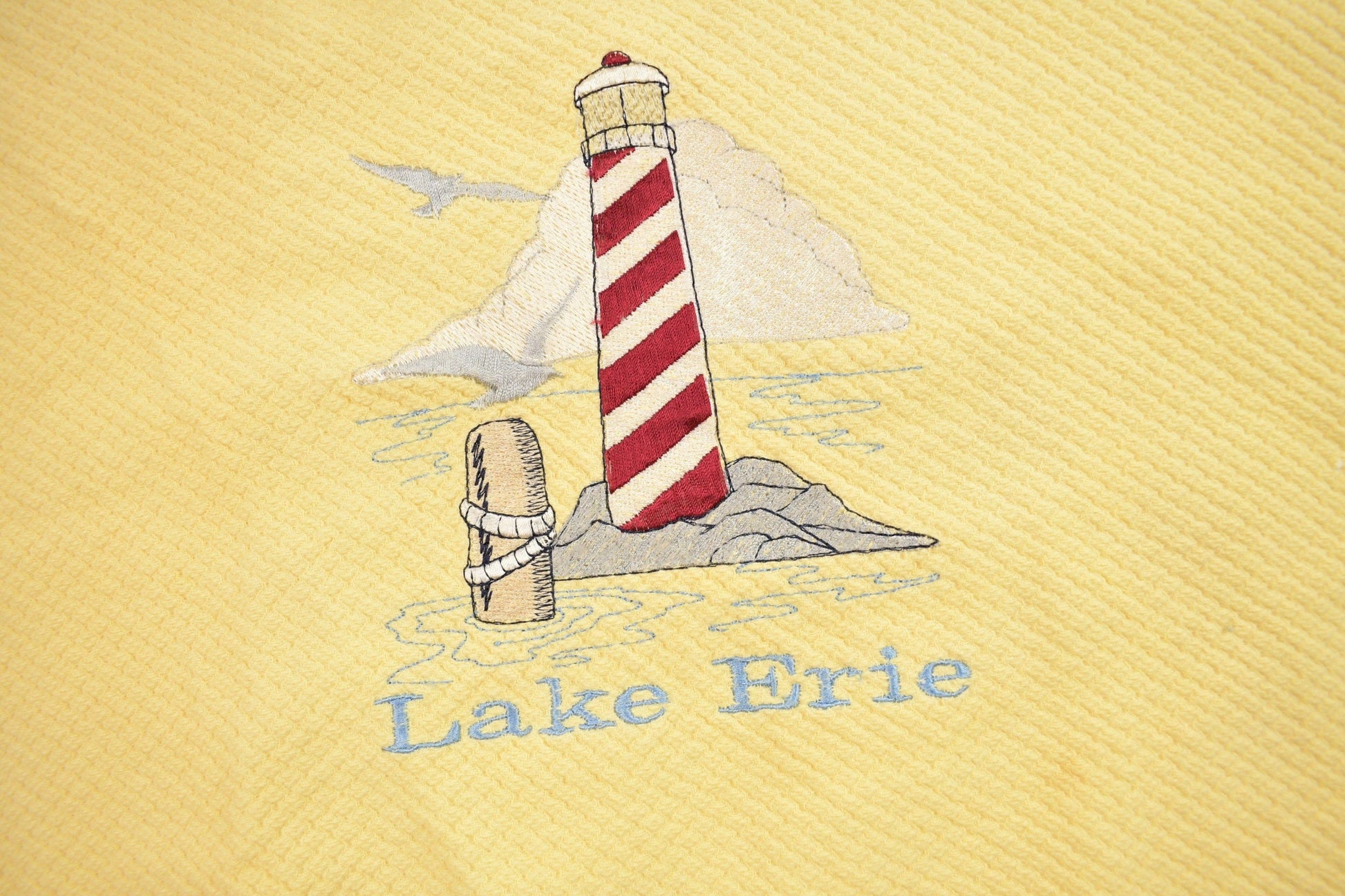 Vintage 1990s Lake Erie Lighthouse Collared Sweatshirt Women's XL from propervintagecanada