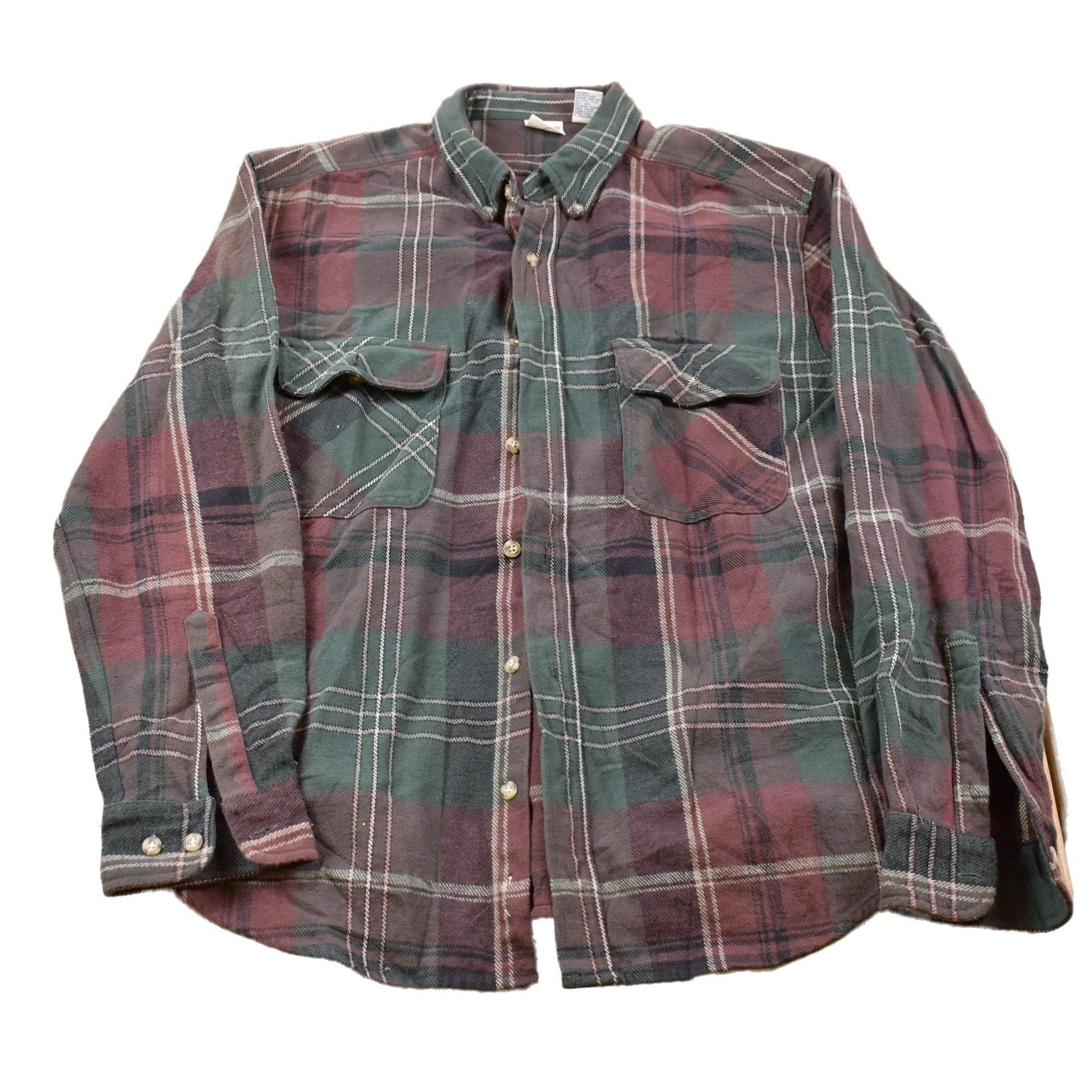 Vintage 1990s Lake & Trail Plaid Button Up Shirt Men's Large from propervintagecanada