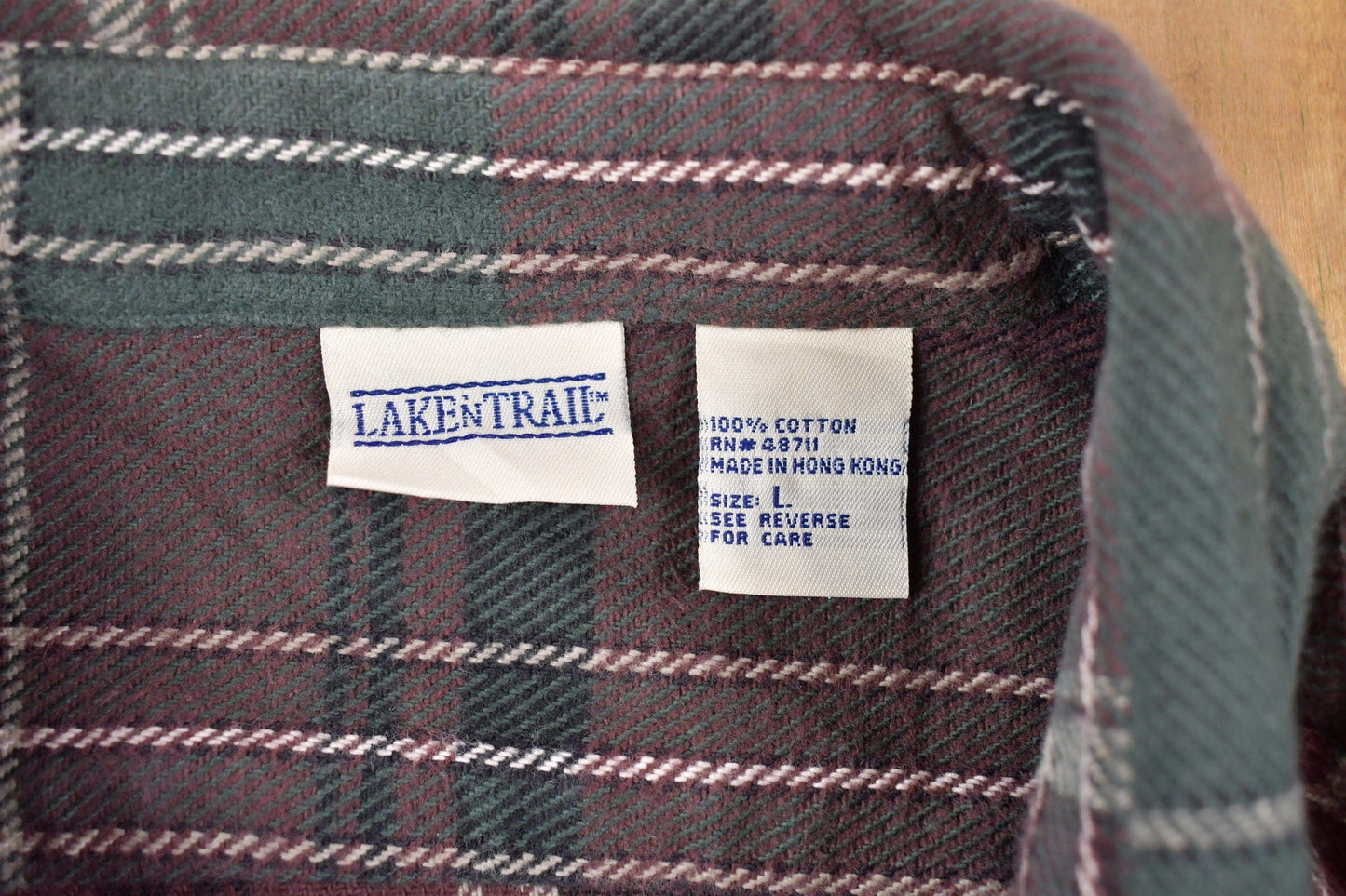 Vintage 1990s Lake & Trail Plaid Button Up Shirt Men's Large from propervintagecanada