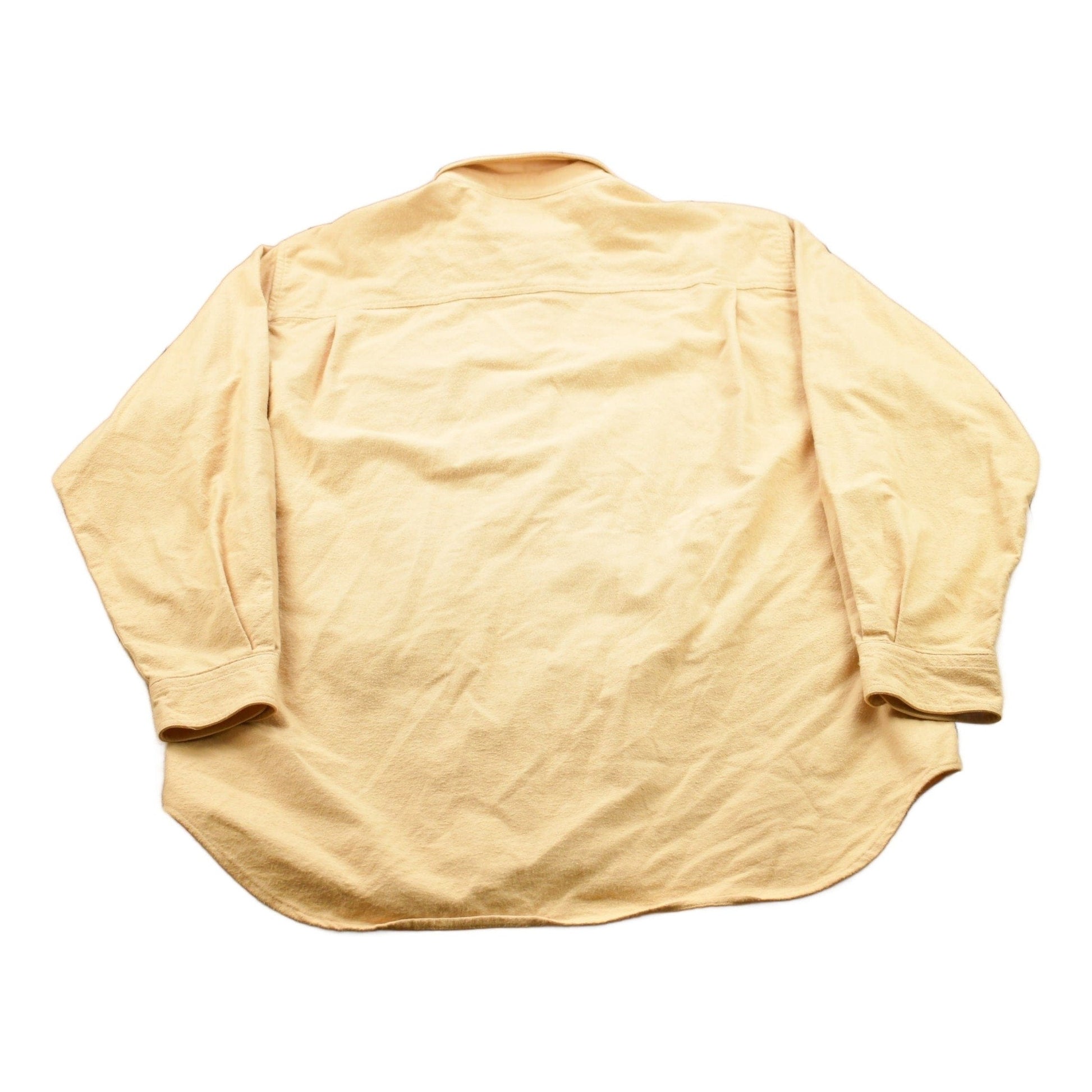 Vintage 1990s Land's End Blank Yellow Button Up Shirt Men's 2XL from propervintagecanada