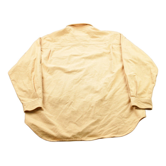 Vintage 1990s Land's End Blank Yellow Button Up Shirt Men's 2XL from propervintagecanada
