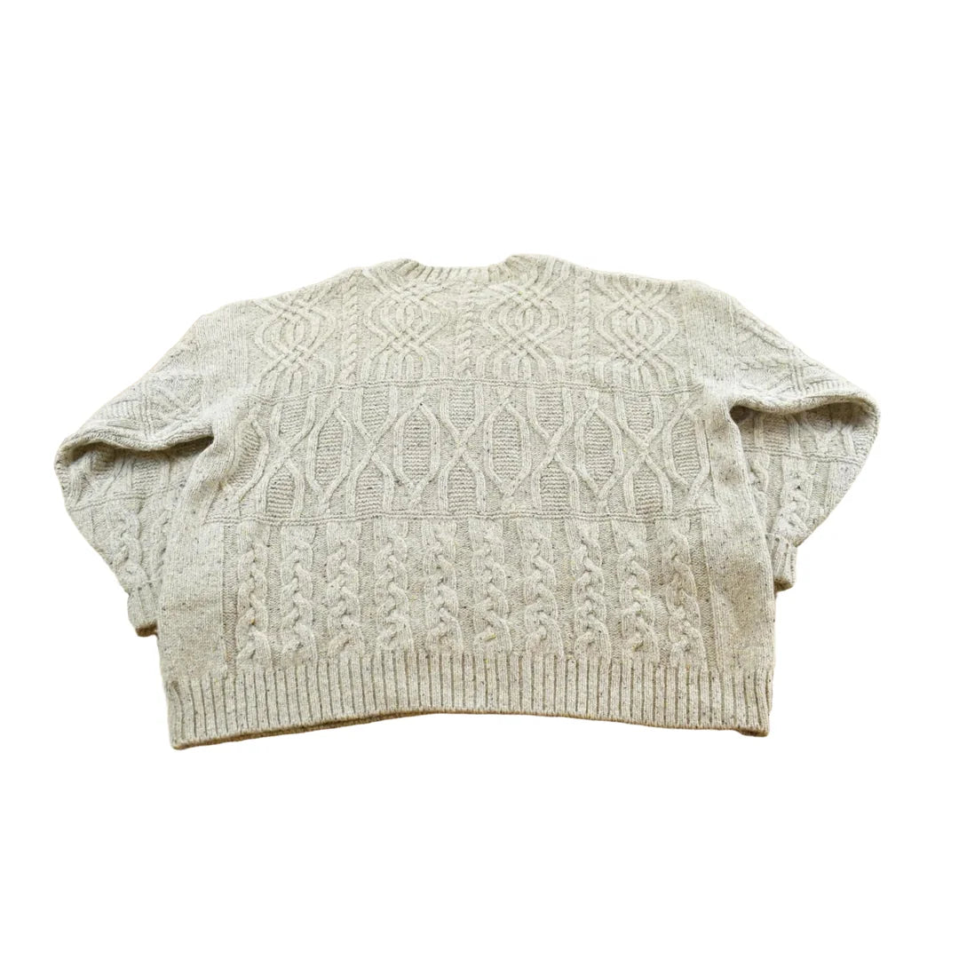 Vintage 1990s Land's End Cable Knit Textured Wool Silk Sweater Mens 2XL from propervintagecanada