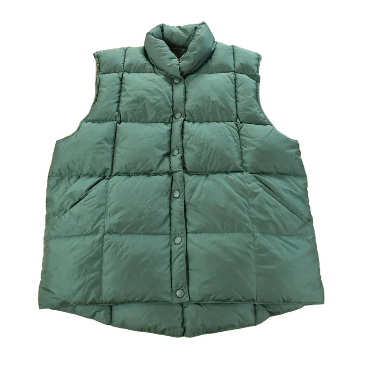 Vintage 1990s Lands' End Down Puffer Vest Jacket Women's M / Goose Down Vest / Vintage Snap Button Vest / Outdoors / Streetwear / 90s Vest from propervintagecanada