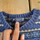 Vintage 1990s Lands' End Knit Abstract Pattern Crewneck Sweater Women's Small from propervintagecanada