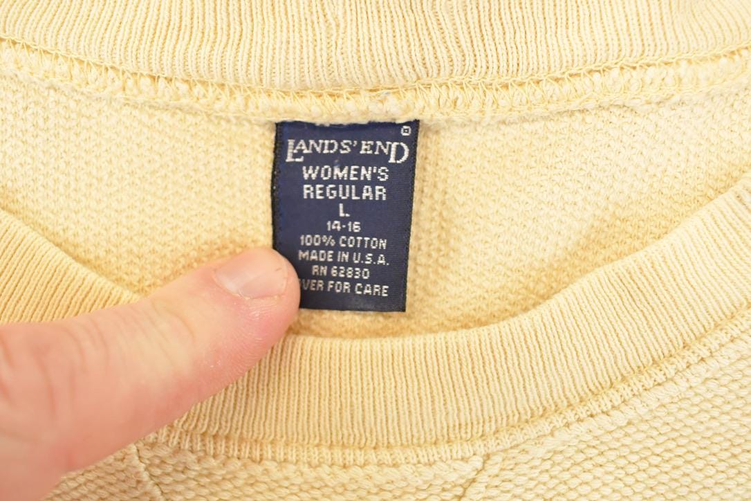 Vintage 1990s Lands End Knit Crewneck Sweater Womens L from propervintagecanada