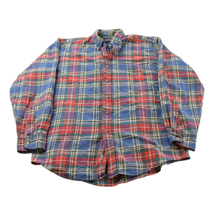 Vintage 1990s Lands End Plaid Flannel Shirt Men's Medium from propervintagecanada