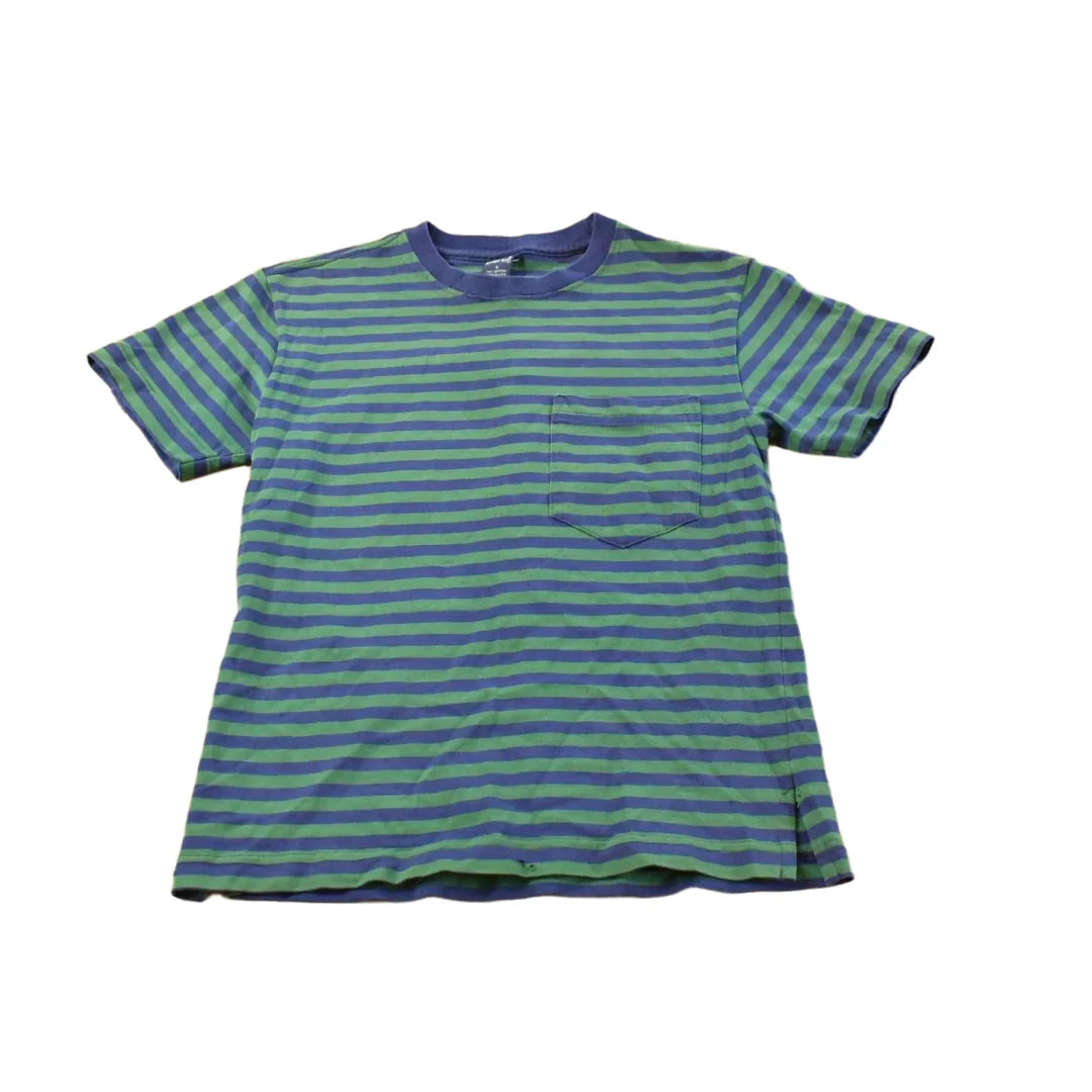 Vintage 1990s Lands' End Striped Pocket T-Shirt Youth M from propervintagecanada