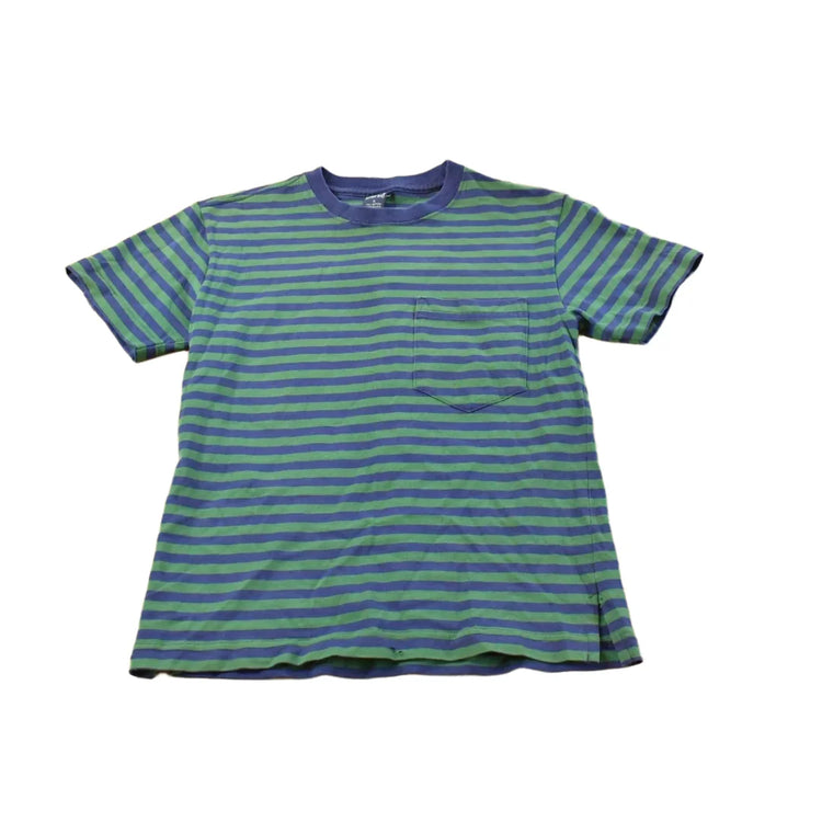 Vintage 1990s Lands' End Striped Pocket T-Shirt Youth M from propervintagecanada
