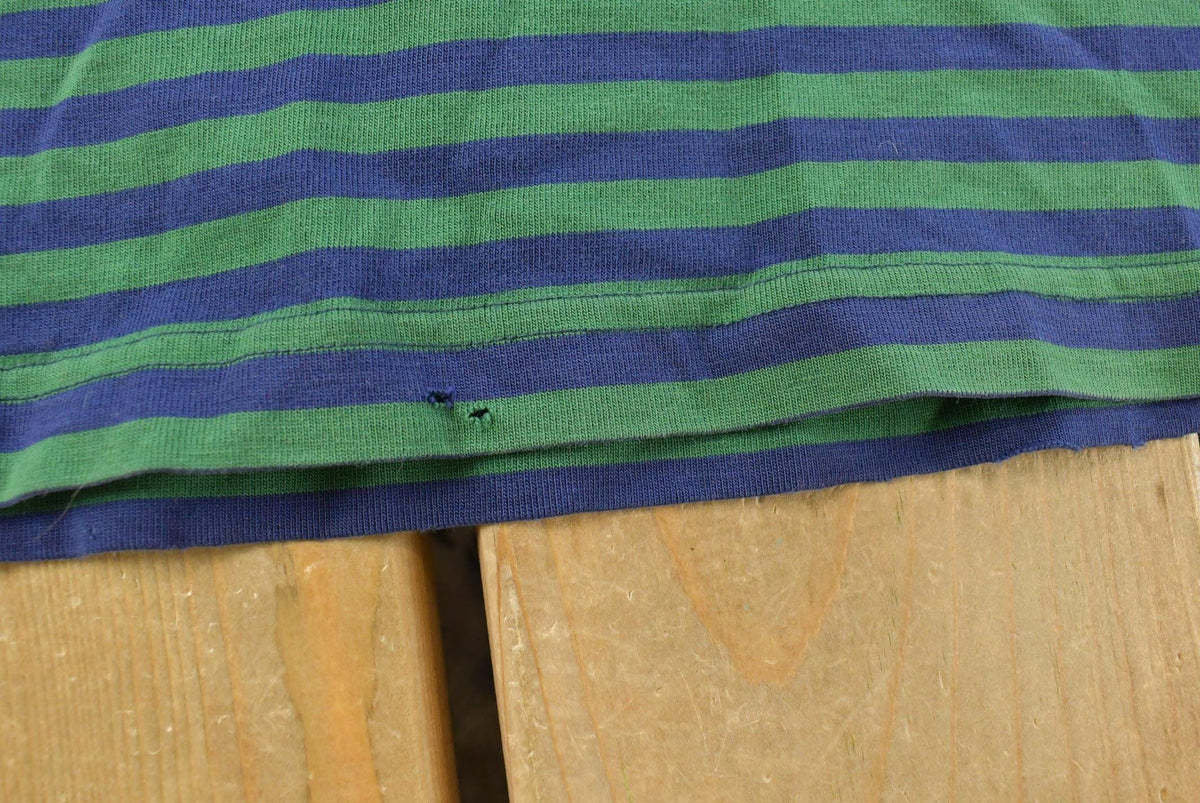 Vintage 1990s Lands' End Striped Pocket T-Shirt Youth M from propervintagecanada