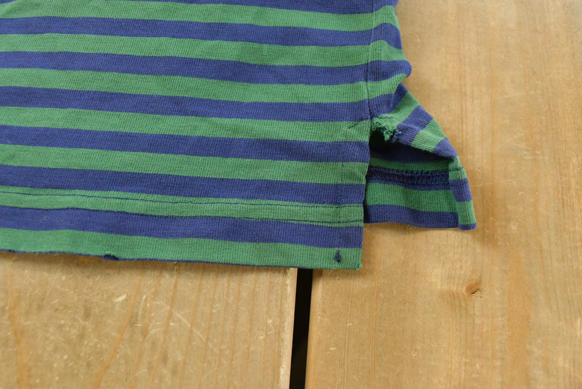 Vintage 1990s Lands' End Striped Pocket T-Shirt Youth M from propervintagecanada