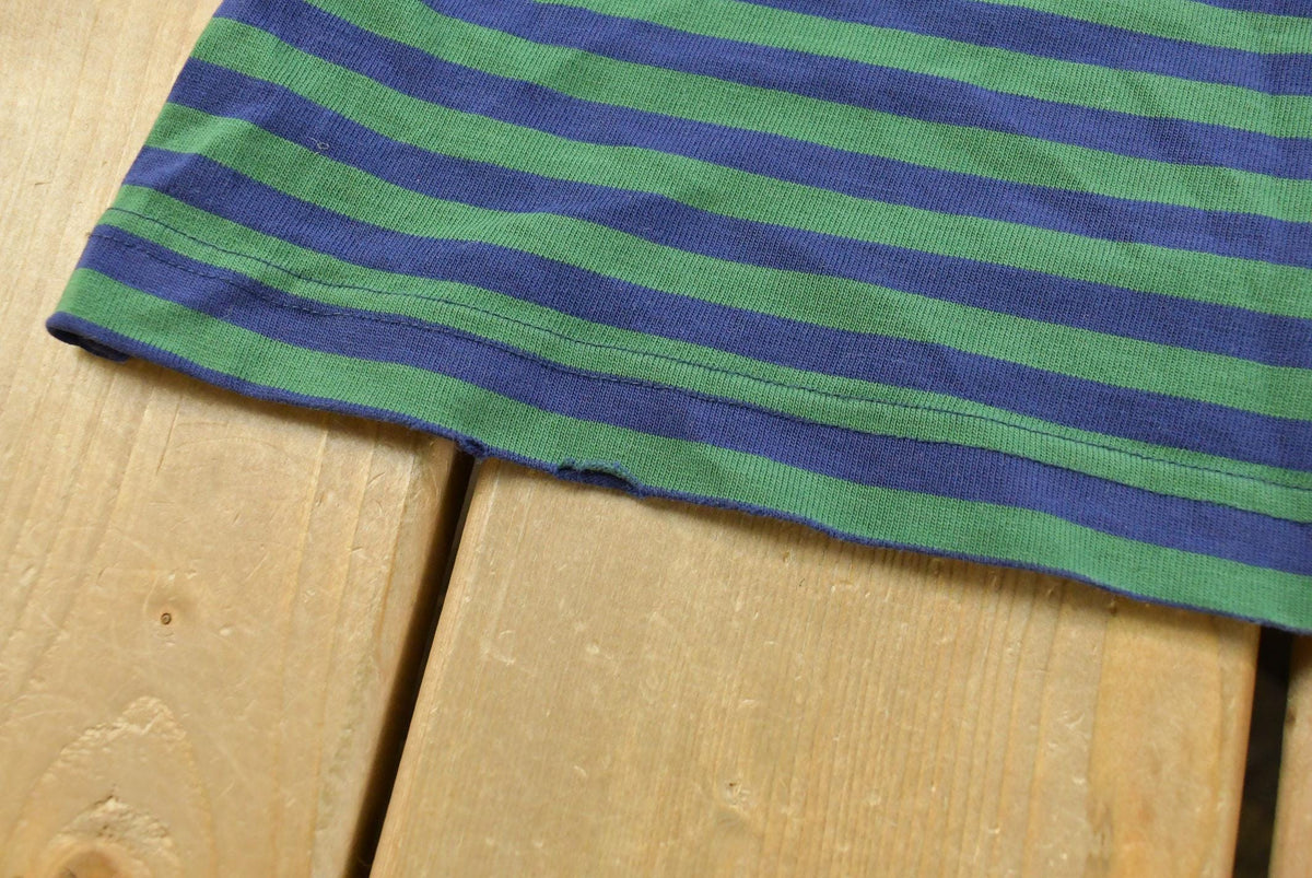 Vintage 1990s Lands' End Striped Pocket T-Shirt Youth M from propervintagecanada
