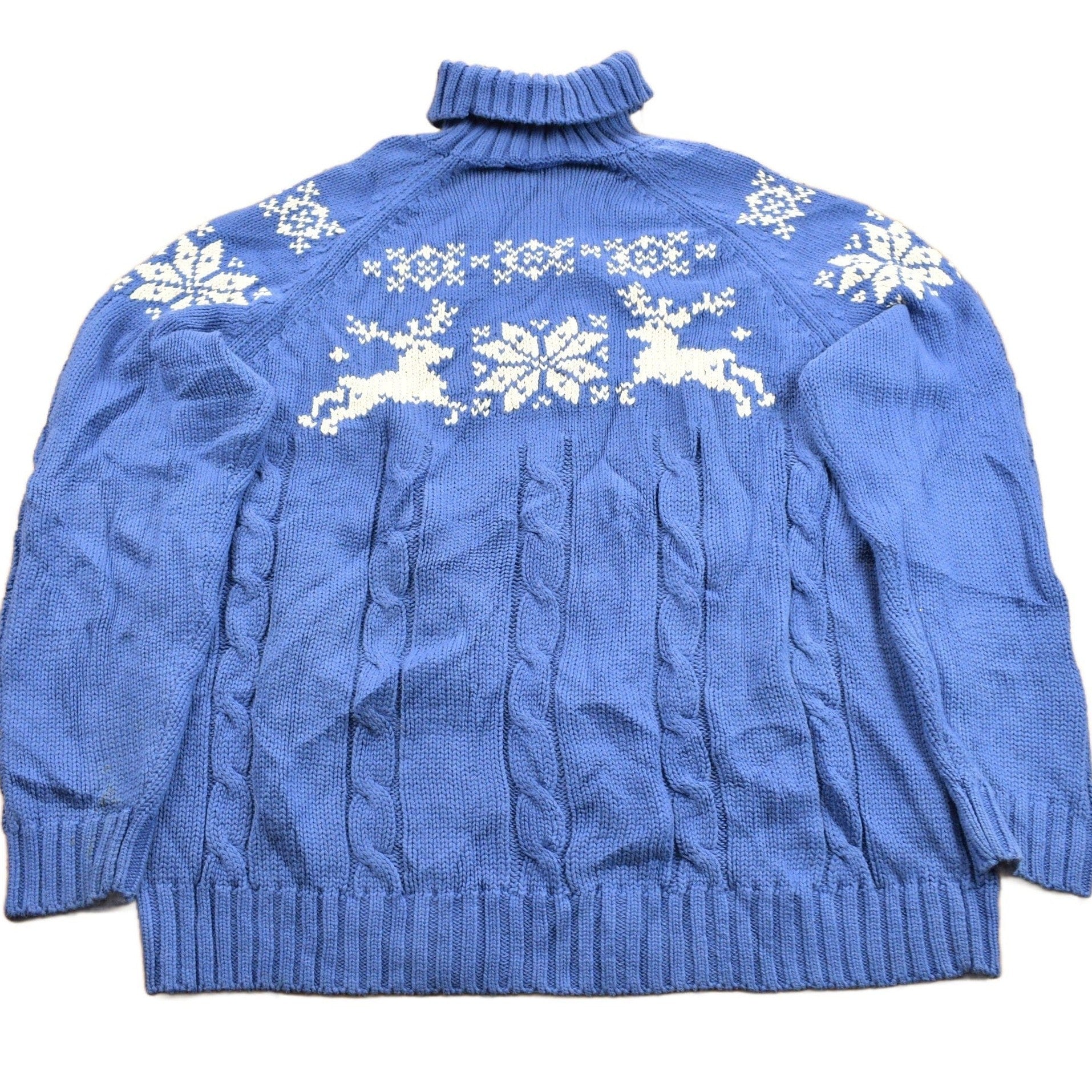 Vintage 1990s Lands End Winter Theme Turtleneck Sweater Women's XL from propervintagecanada