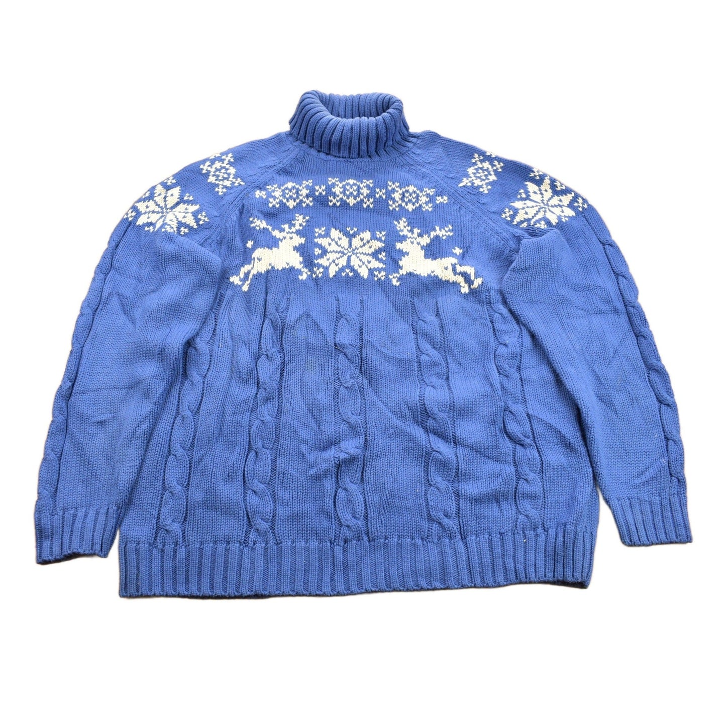 Vintage 1990s Lands End Winter Theme Turtleneck Sweater Women's XL from propervintagecanada