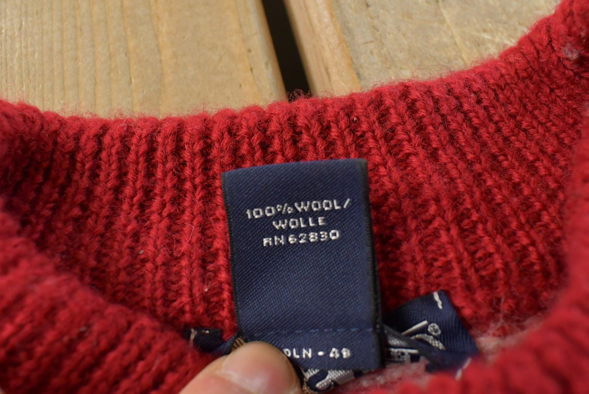 Vintage 1990s Lands' End Wool Knit Crewneck Sweater Men's M from propervintagecanada