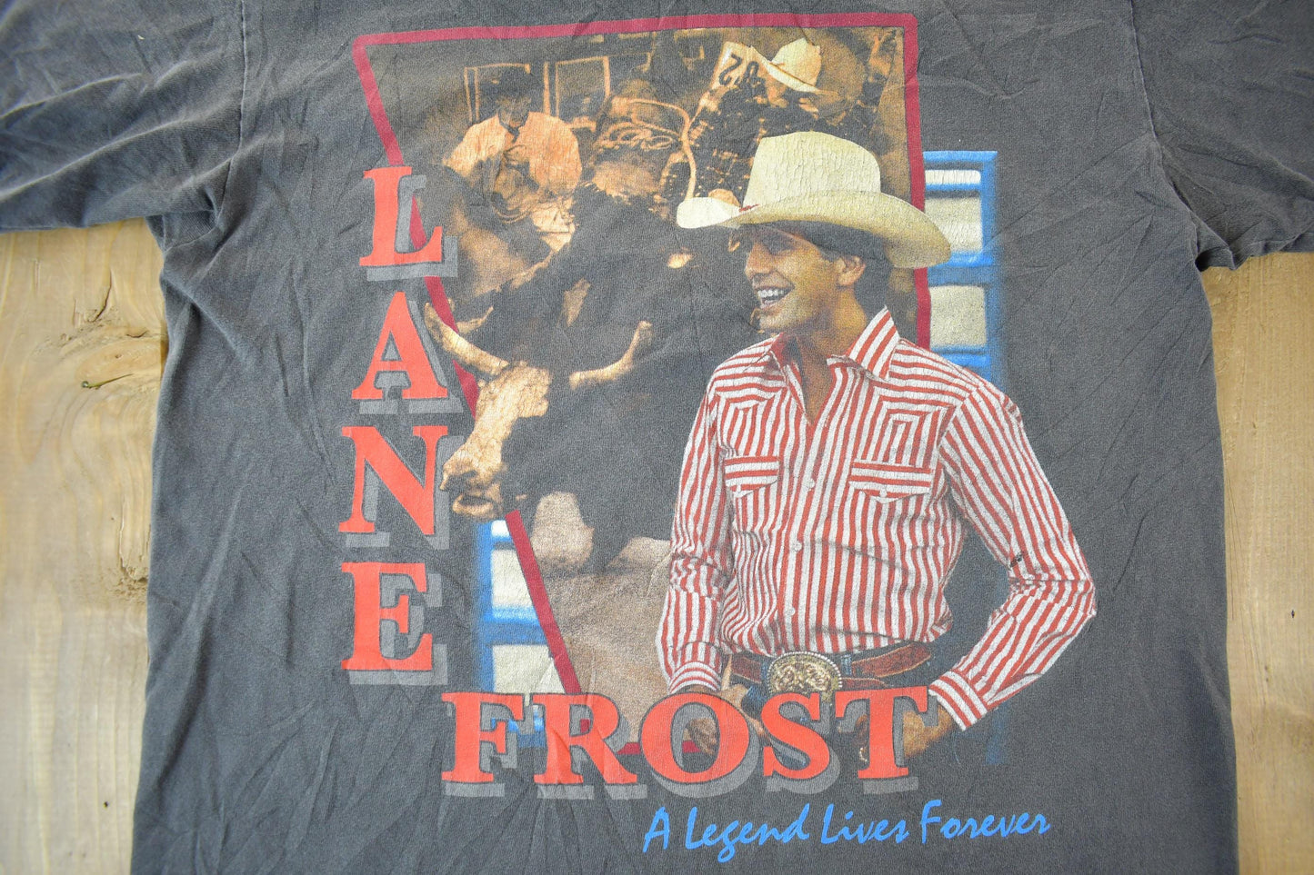 Vintage 1990s Lane Frost Rodeo Graphic T-Shirt Men's Medium from propervintagecanada