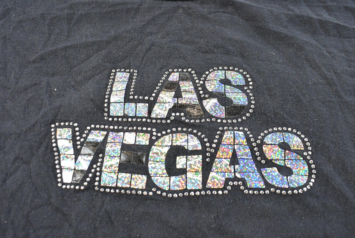 Vintage 1990s Las Vegas Sequins Graphic T Shirt Men's Large from propervintagecanada