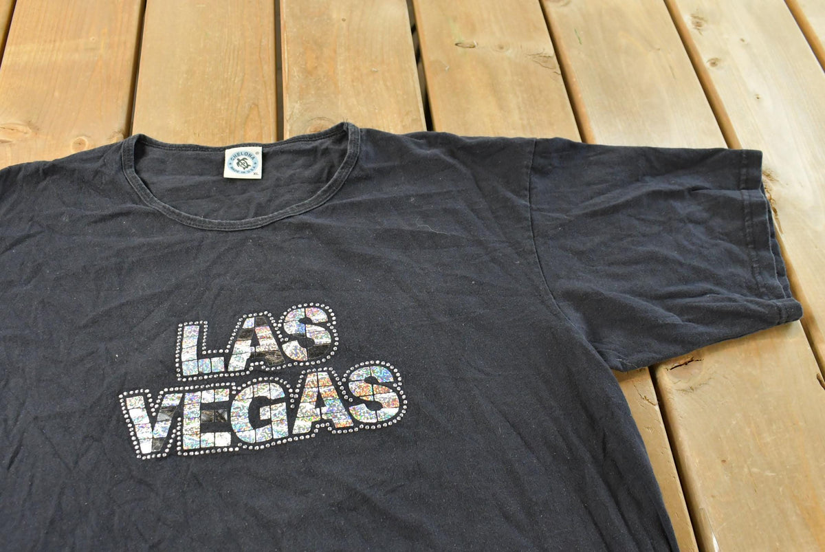 Vintage 1990s Las Vegas Sequins Graphic T Shirt Men's Large from propervintagecanada