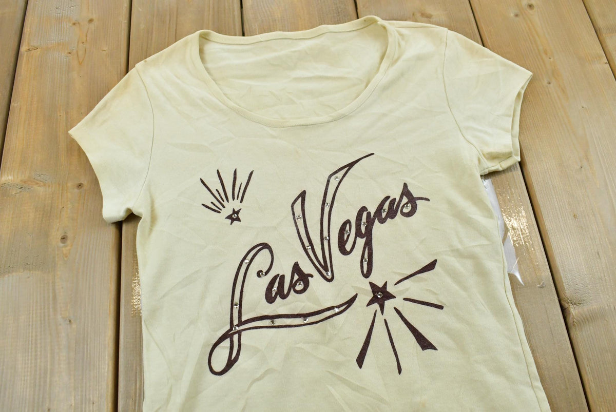 Vintage 1990s Las Vegas Souvenir Baby Tee T-Shirt Women's S from propervintagecanada