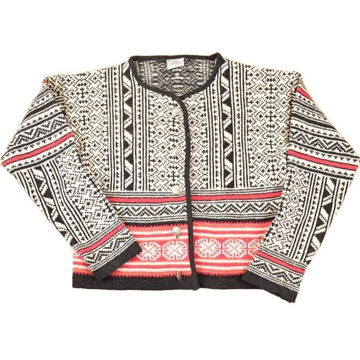 Vintage 1990s Laura Ashley Wool Knit Cardigan Sweater Women's S from propervintagecanada