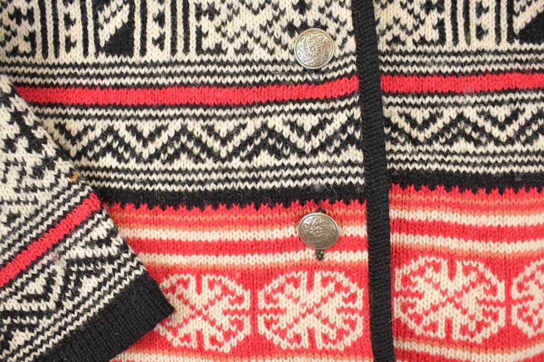 Vintage 1990s Laura Ashley Wool Knit Cardigan Sweater Women's S from propervintagecanada