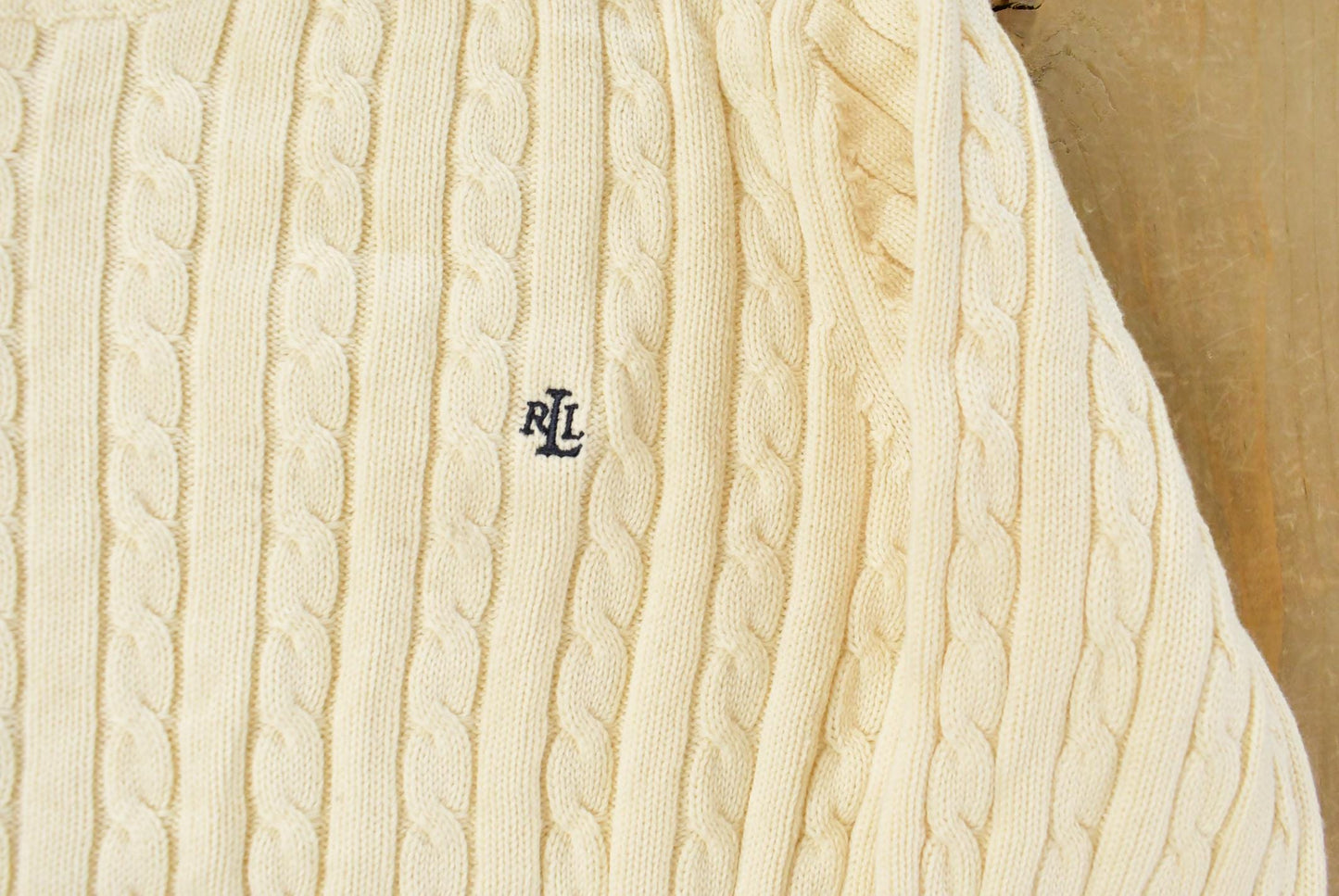 Vintage 1990s Lauren Ralph Lauren Cable Knit Crewneck Sweater Women's L / 90s Crewneck / Preppy Knits from propervintagecanada