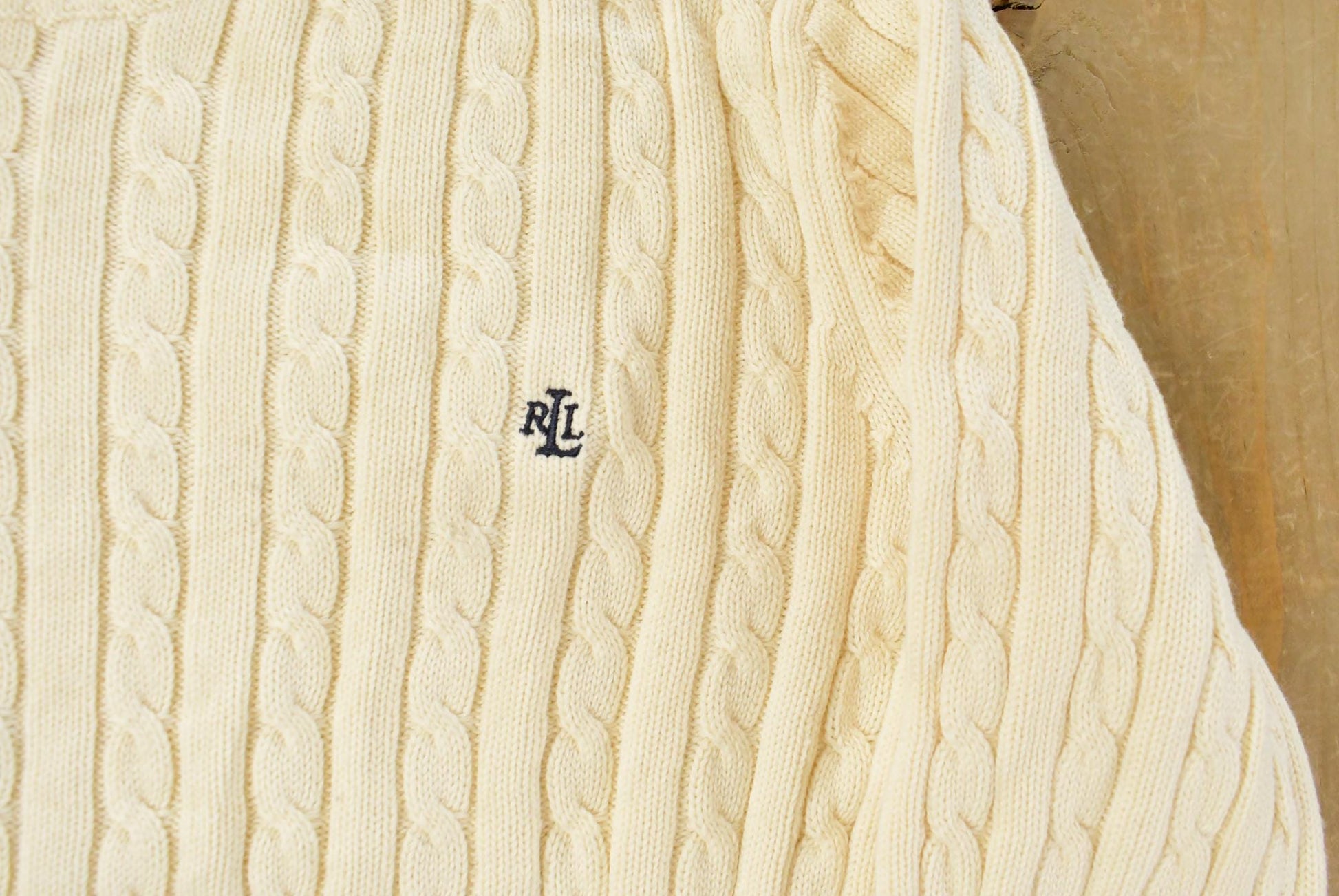 Vintage 1990s Lauren Ralph Lauren Cable Knit Crewneck Sweater Women's L / 90s Crewneck / Preppy Knits from propervintagecanada