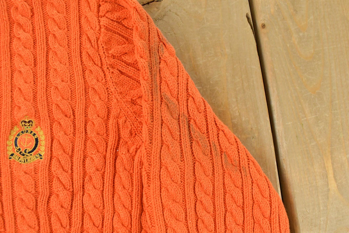 Vintage 1990s Lauren Ralph Lauren Cable Knit Pattern Crewneck Sweater Women's S from propervintagecanada