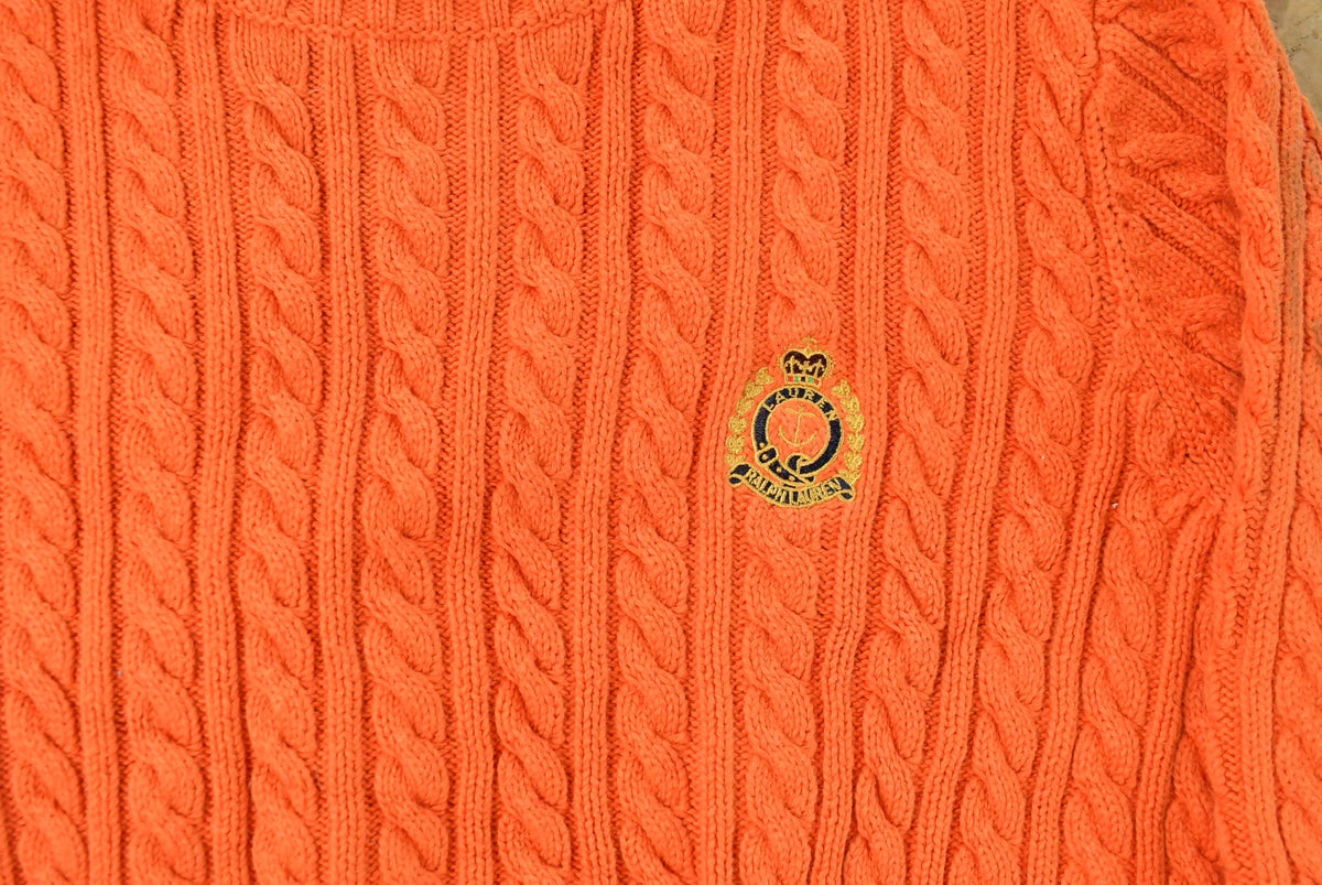 Vintage 1990s Lauren Ralph Lauren Cable Knit Pattern Crewneck Sweater Women's S from propervintagecanada