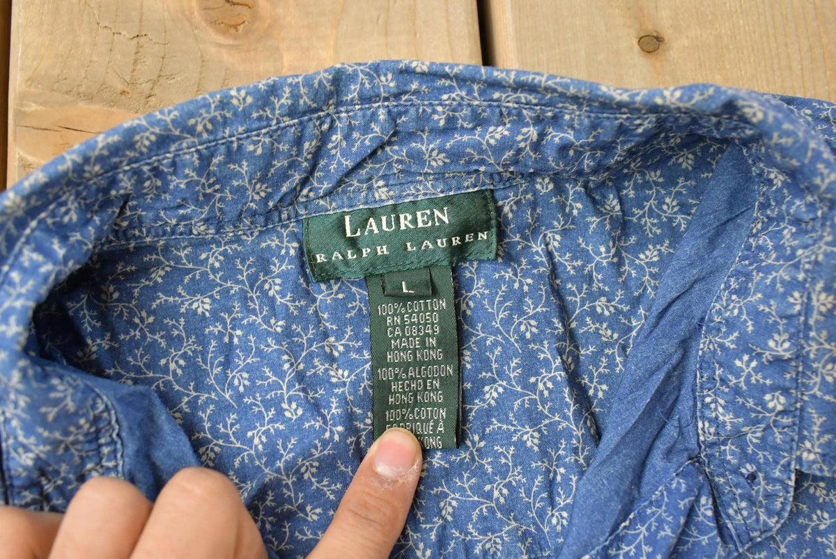 Vintage 1990s Lauren Ralph Lauren Floral Button Up Shirt Women's L from propervintagecanada