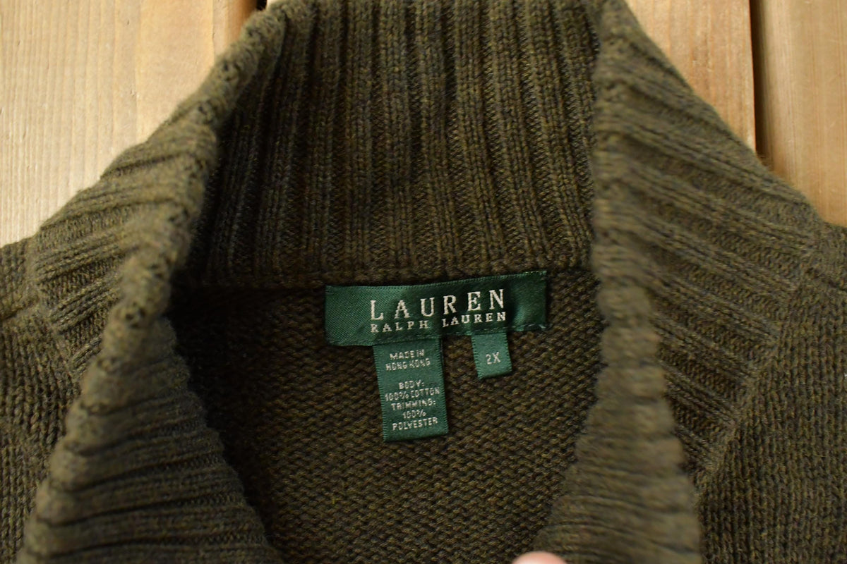 Vintage 1990s Lauren Ralph Lauren Knit Cardigan Sweater Womens XL from propervintagecanada