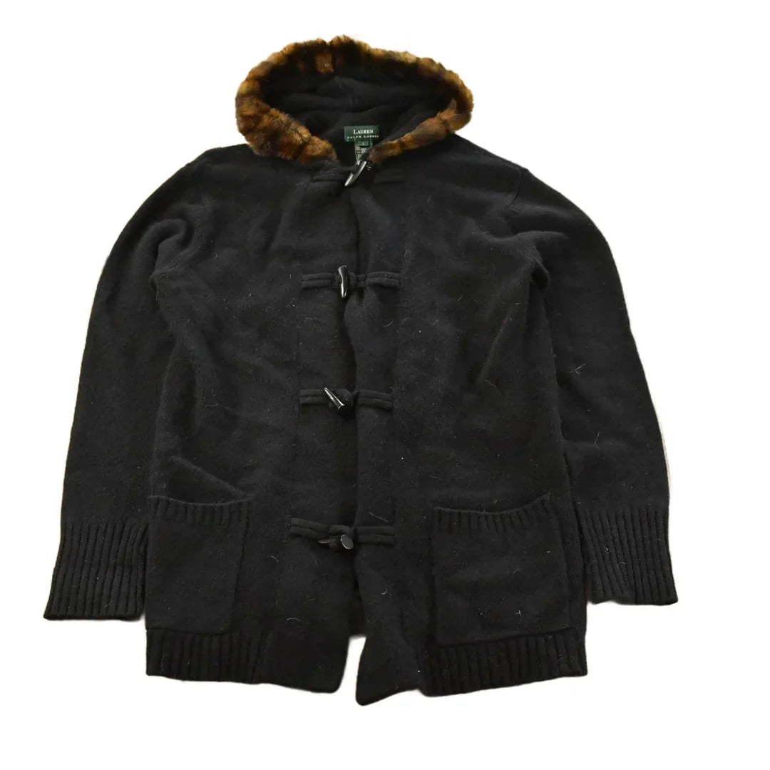 Vintage 1990s Lauren Ralph Lauren Knit Hooded Wool Sweater Women's L from propervintagecanada
