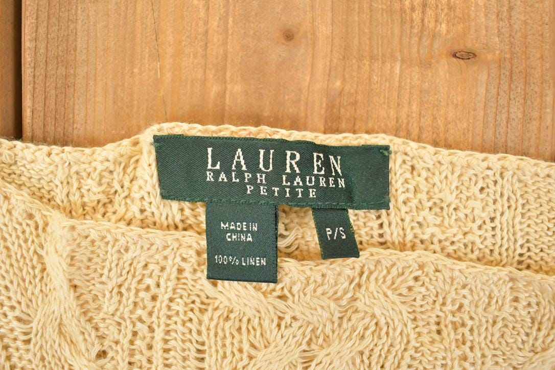 Vintage 1990s Lauren Ralph Lauren Petit Loose Cable Knit Linen Sweater Women's PS from propervintagecanada