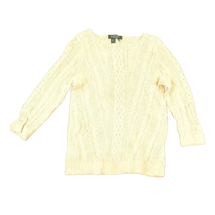 Vintage 1990s Lauren Ralph Lauren Petit Loose Cable Knit Linen Sweater Women's PS from propervintagecanada