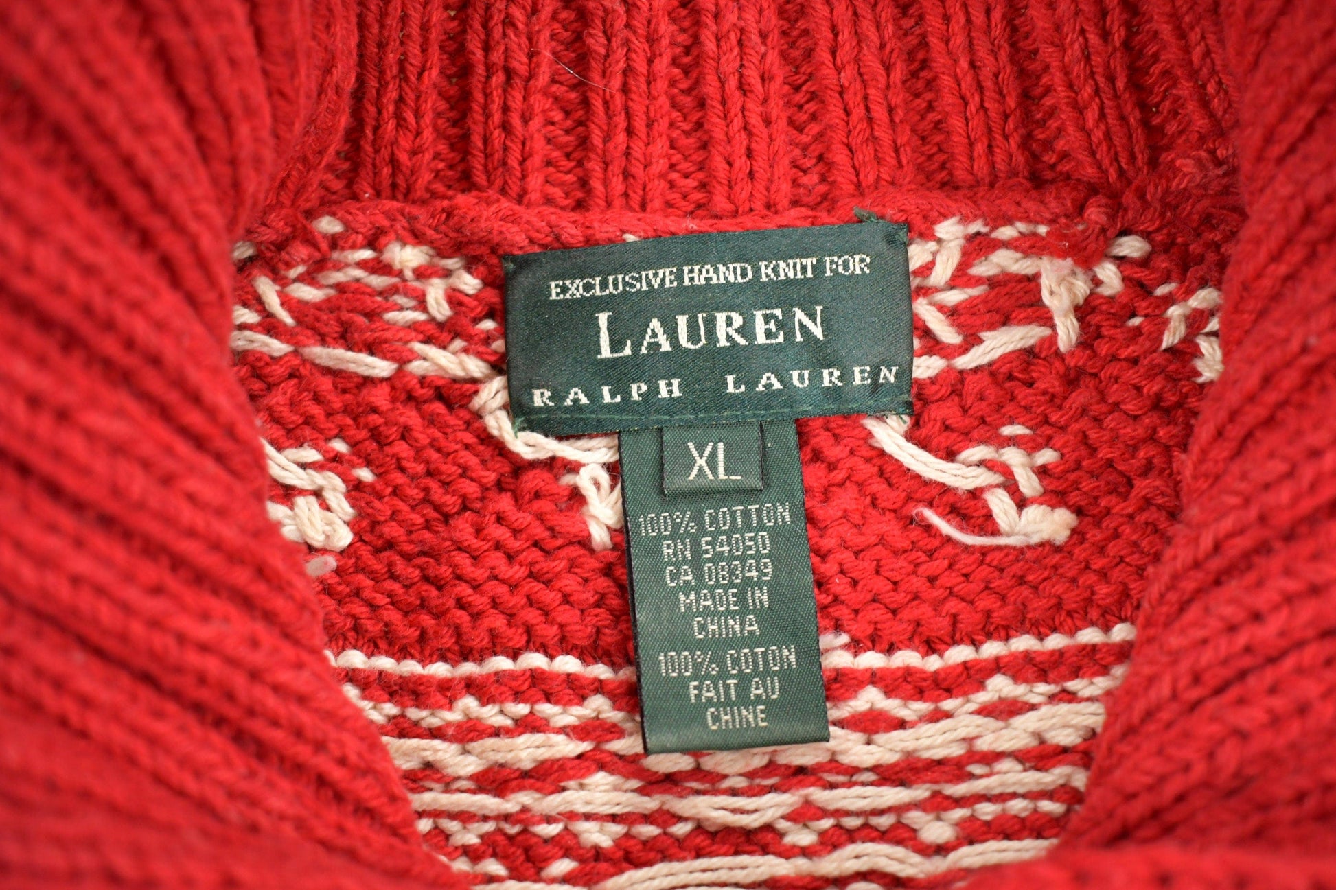 Vintage 1990s Lauren Ralph Lauren Snowflake Knit Sweater Women's XL from propervintagecanada