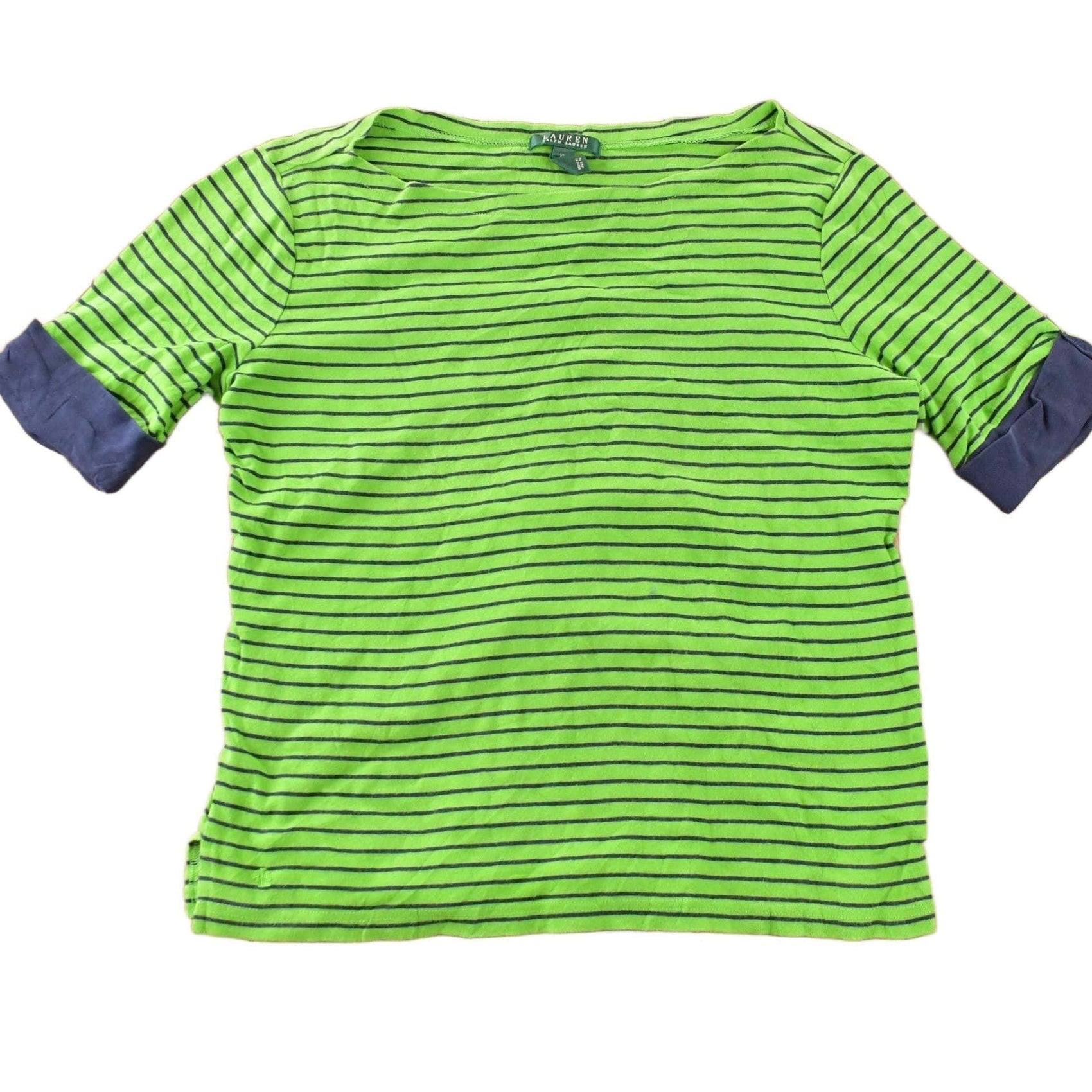 Vintage 1990s Lauren Ralph Lauren Striped Boating T-Shirt Women's Medium from propervintagecanada